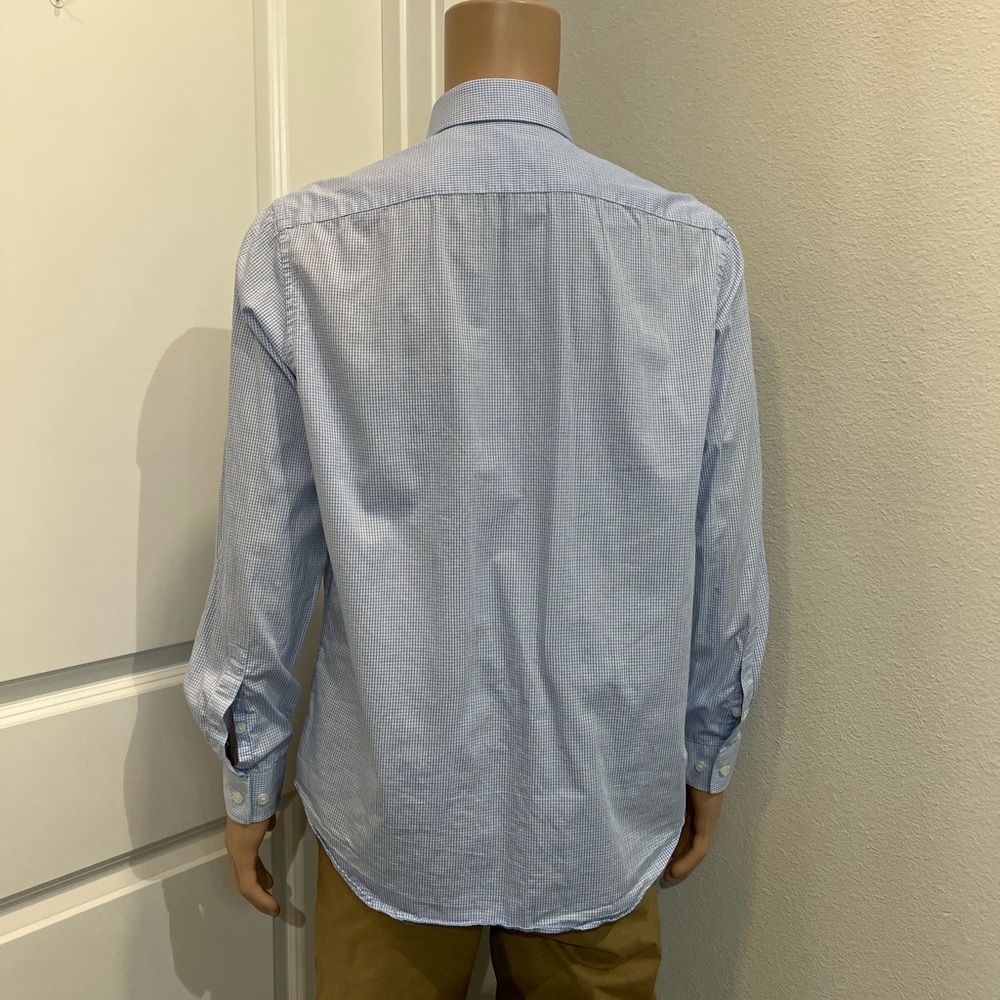 Michael Kors Slim Fit Dress Shirt, Tight Blue Check Pattern, 17-34/35 - Picture 2 of 9
